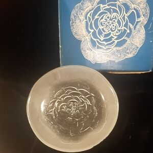 Iittala🇫🇮FINLAND4️⃣WILD ROSE FROSTED GLASS PLATES SET Villiruusu SIZE 6"